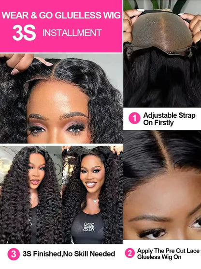 30 34 Inches Deep Wave 13x6 HD Lace Front Human Hair Wigs Pre Plucked 5x5 Glueless Curly Lace Frontal Wigs Human Hair 250Density