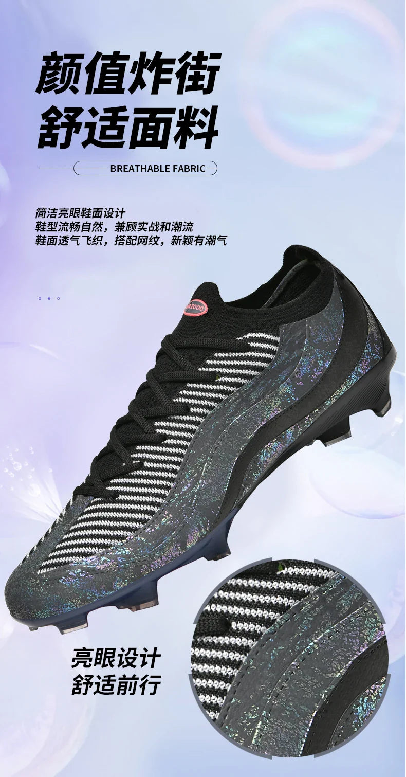 T31 High Quality Mens Soccer Shoes Training Non-Slip Turf Soccer Cleats TF/FG Football Sneakers Chuteira Campo