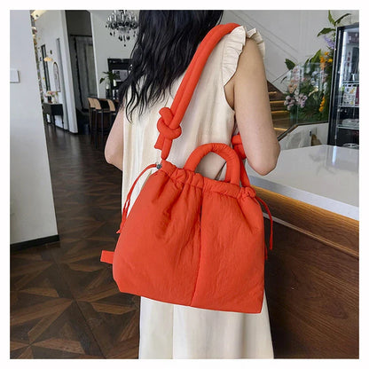 Women's Casual Single-shoulder Bag Large Capacity Nylon Backpack Women's Down Cotton Winter Tote Bag Portable Makeup Handbag