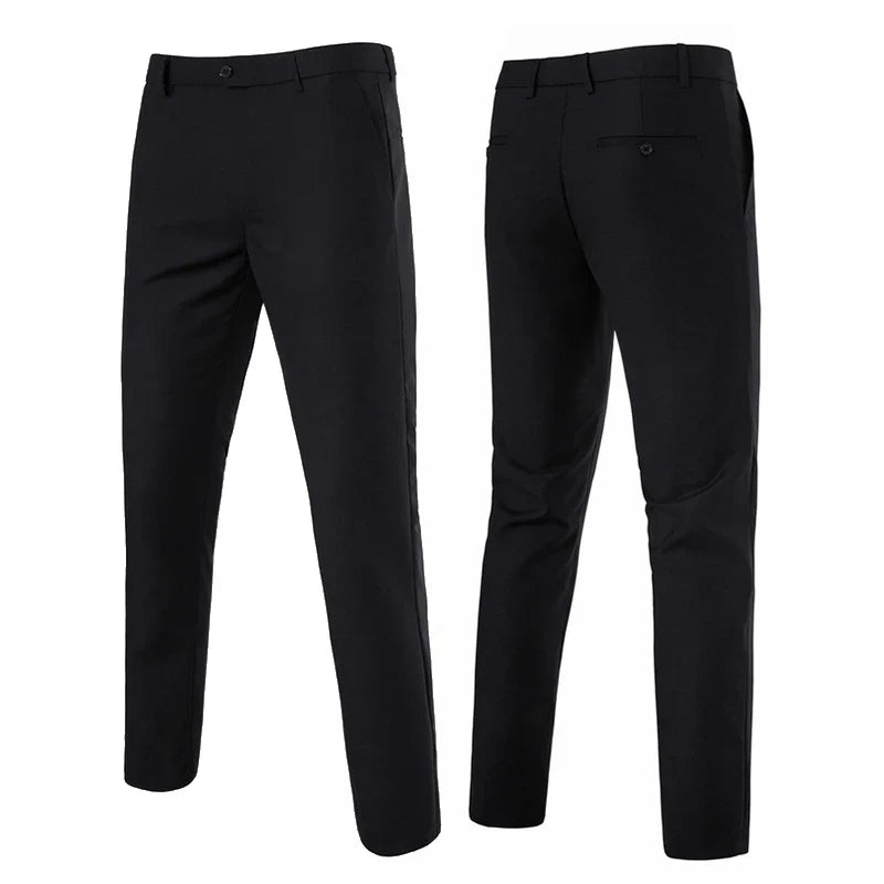 Quality Mens Slim Fit Golf Dress Pants Flat Front Suit Pants Business Dress Pants Classic for Business Wedding Work Pants