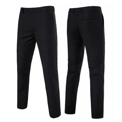 Quality Mens Slim Fit Golf Dress Pants Flat Front Suit Pants Business Dress Pants Classic for Business Wedding Work Pants