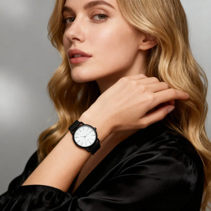Fashion Women Watches Luxury Metal Analog Quartz Wristwatch Sliver Mesh Belt Simple Elegant Ladies Watch Relogio Feminino