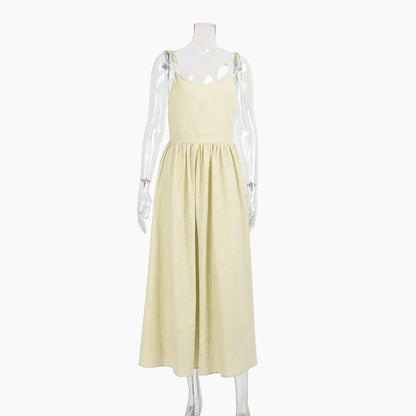 Spring Summer Beach Style Women Dress Vintage Loose A-line Sling Dress Sexy Hot Girl 100% Cotton V-neck Dress