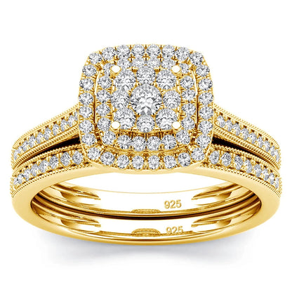 Ring Set For Woman Original 925 Silver Wedding Jewelry Luxury Engagement Ladies Anniversary Gift Trend