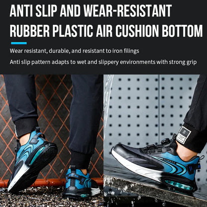 Rotating buckle lightweight and breathable work shoes, protective shoes, industrial safety, puncture resistant steel toe shoes