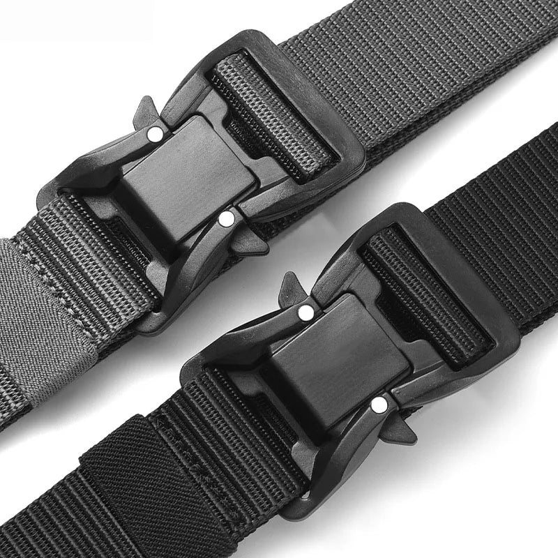 Plus Large LONG Size 125 140 160 180cm Men's Belt Canvas Multi-functional Tactical Quick Release Magnetic Alloy Buckle Belts