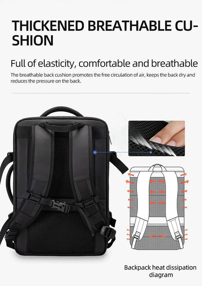 Business Backpack for Men Waterproof Anti-Theft 15.6” Laptop Backpack Casual Large Capacity Expandable Travel Bag Short Trip