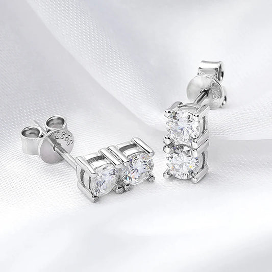 1.2cttw 100% Real Green Moissanite Studs Earrings for Women  Classic Four Claw Ear Studs S925 Sterling Silver Jewelry GRA