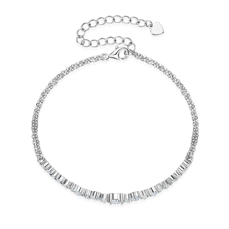 5mm&3.5mm&2.5mm Moissanite Bracelet 925 Certified Original Silver Adjustable Chain Bracelets for Women Minimalist Jewelry