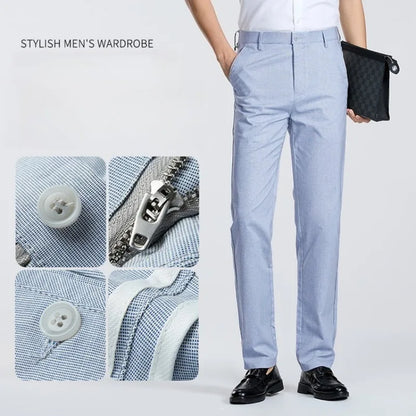 Men's Casual Trousers 2026 New Loose Fit Linen-Blend Straight Leg Pants Breathable Lightweight Comfort