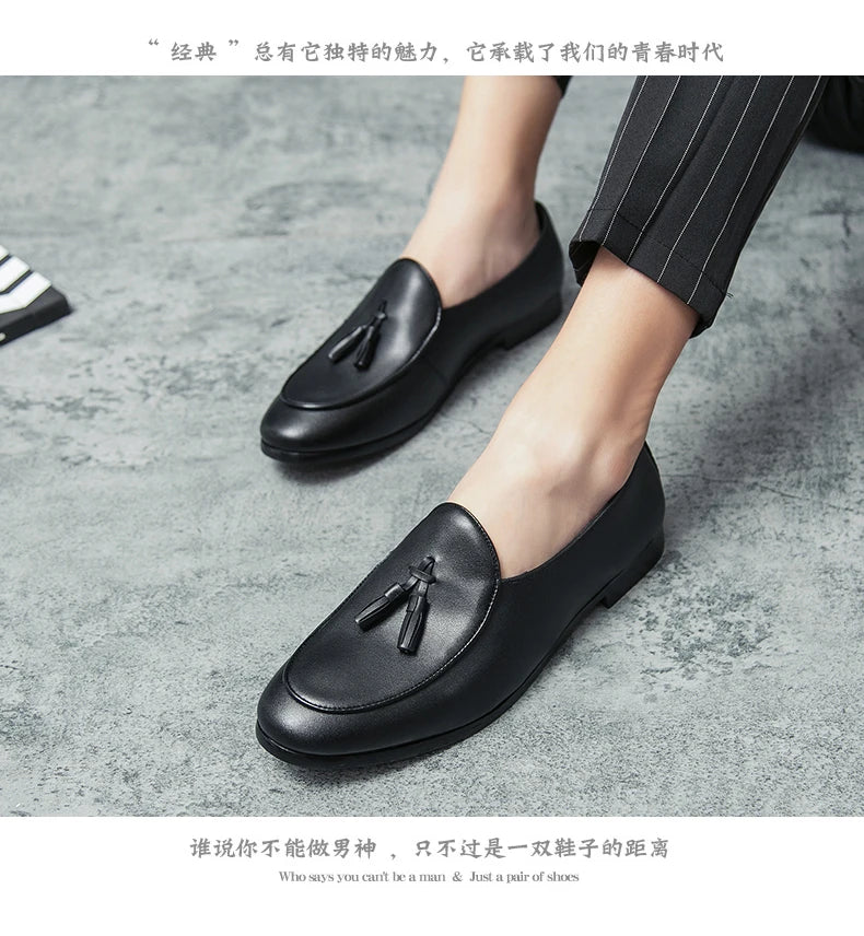 Fashion Tassel Formal Shoes 2025 New Classic Men Business Shoes Italy Luxury Moccasins Prom Men Casual Loafers Party Flats