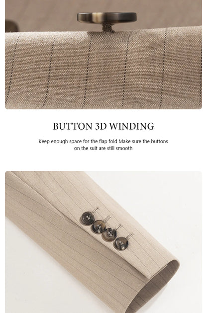 High quality striped suits for men slim fitting luxury man clothing elegant mens suit Wedding trends costumes