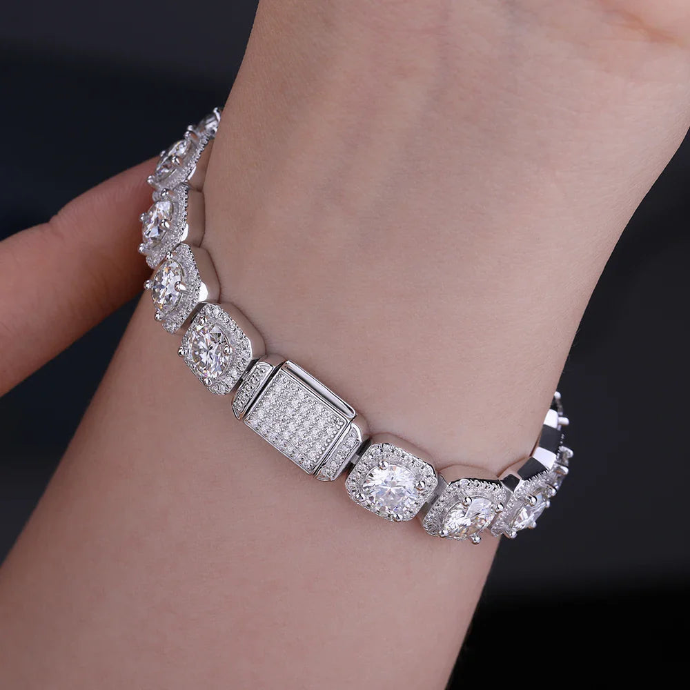 Luxury Full Moissanite Bracelets S925 Silver GRA Certified Lab Diamond Hand Chain for Women Men Wedding Fine Jewelry Gifts