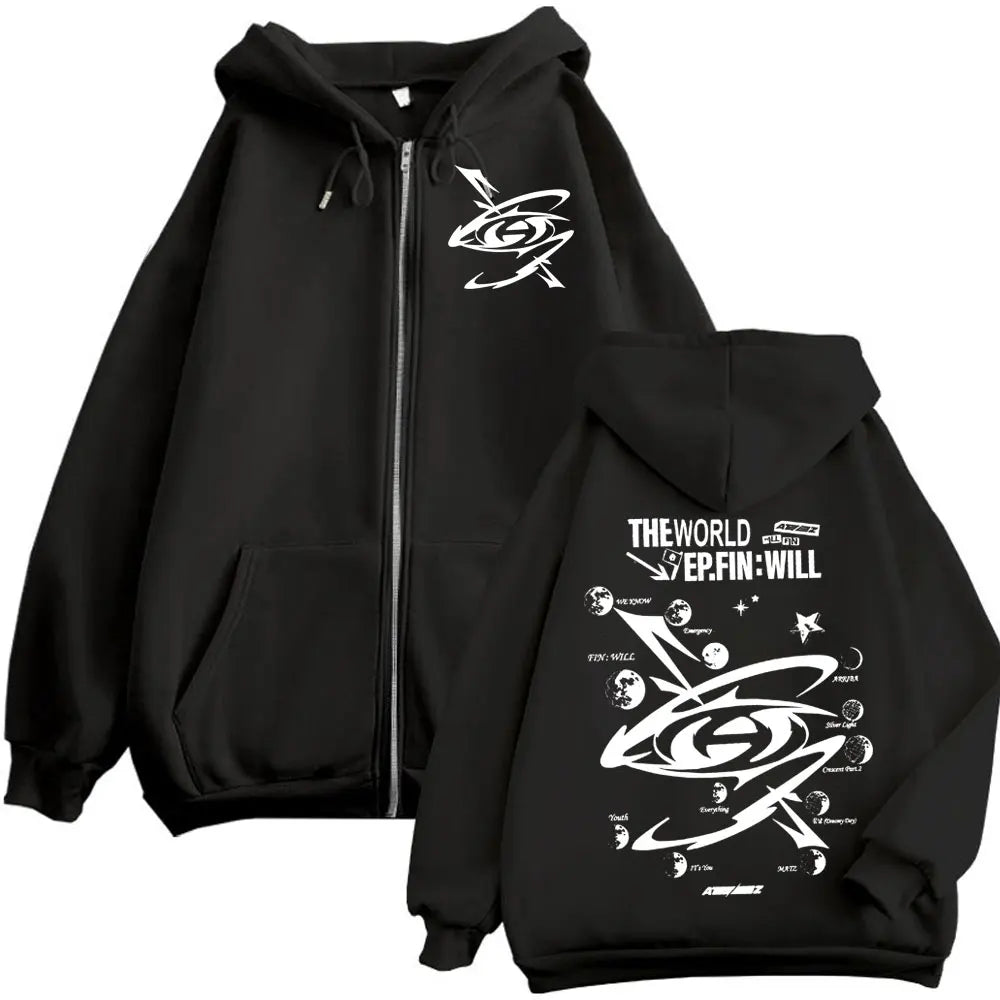 Merch Zipper Hoodie Men Women High Quality Fashion Zip Up Jacket Coat Autumn Winter Casual Loose Sweatshirts