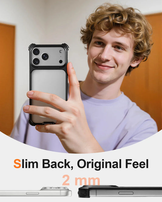 Metal Phone Case for iPhone 17 Pro Max /17Pro No Back Design Protective Cover Shockproof Bumper Compatible With MagSafe