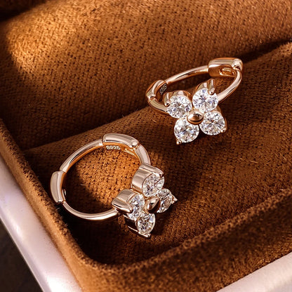 3mm D Color Moissanite Hoop Earrings for Women GRA Certified Round Brilliant Cut Moissanite s925 Silver Dainty Earring