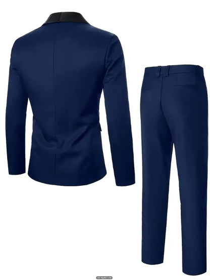 Elegant Wedding Suits 2 Pieces Slim Fit Double Breasted Blazer Tuxedos Groomsmen Suit Male Formal Business Suits(Jacket+Pants)