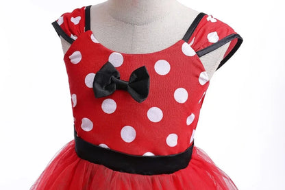 Minni Mouse Baby Girls Dress Fancy Birthday Party Cosplay Costume Polka Dot Cute Carnival Party Easter Costume for 1-5 Years