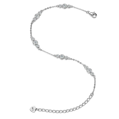2024 New 18k Gold Plated Bracelet 925 Silver Chain 2mm D Color Bezel Moissanite Bracelets Fashion Women's Jewelry Gifts
