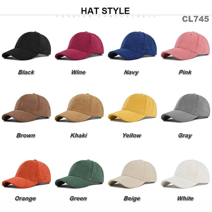 Solid Suede Retro Baseball Caps For Men Women Spring Autumn Street Snapback