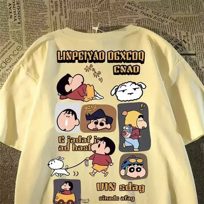 Japanese Anime Printed Cotton T-shirt Cute Style Women's Short Sleeve T-shirt Personality High-Quality Tops