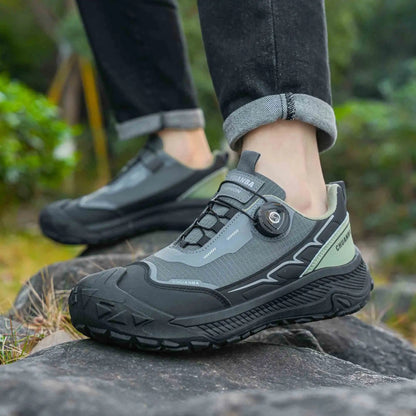 Men's Lightweight Casual Shoes Outdoor Running Shoes in Black Grey Khaki Sizes 39-48 PU Material with Canvas
