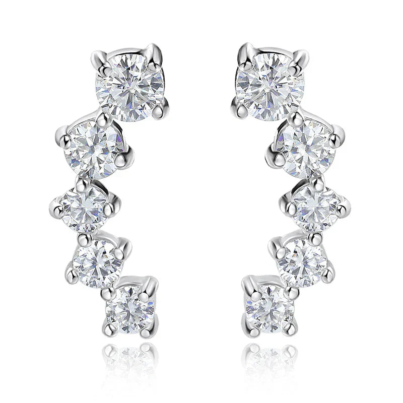 1.16cttw Gradient Gem Full Moissanite Stud Earrings for Women Sparkling Party Jewelry Earrings 925 Sterling Silver 100%
