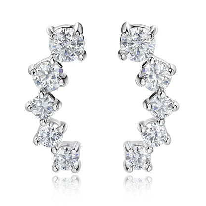 1.16cttw Gradient Gem Full Moissanite Stud Earrings for Women Sparkling Party Jewelry Earrings 925 Sterling Silver 100%