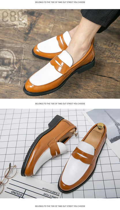 Classic Formal Leather Shoes Men Retro Casual Business Shoes Men Slip On Social Men's Dress Shoes Leather Loafers Male