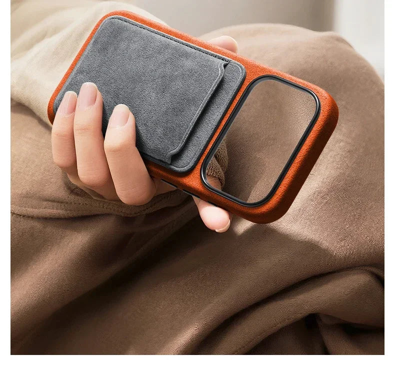 Italian Case for IPhone 17 Pro Max 17Pro with MagSafe Wallet Camera Button Magnetic Cover Orange Blue Protective Case