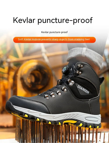 Puncture-Proof Protective Shoes Work Boots Tactical Boots Rotating Button Safety Shoes Men Work Sneakers Indestructible Shoes