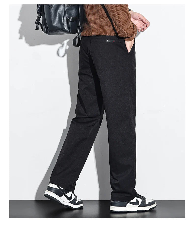 Men's Fashion Casual Straight Pants Baggy Classic Wide Leg Simple Trousers Loose Male Comfortable Soft Quality Pants