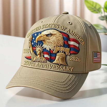 US 250th Anniversary Cap Retro Washed Patriotic Cap Trucker Hat Outdoor Sunhats Sports Hat reathable Baseball Caps for Men Women