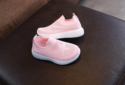 Children Running Sneakers Boys Girls Casual Mesh Breathable Anti-Slip Walking Patchwork Tenis Toddler Soft Soled Girls Shoes