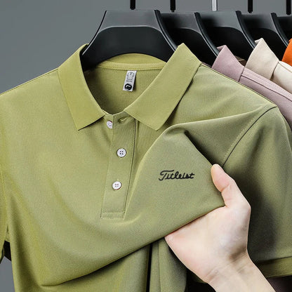 designer men's high quality brand short sleeves polo shirt lapel letter printing ventilate t-shirt business leisure men's wear