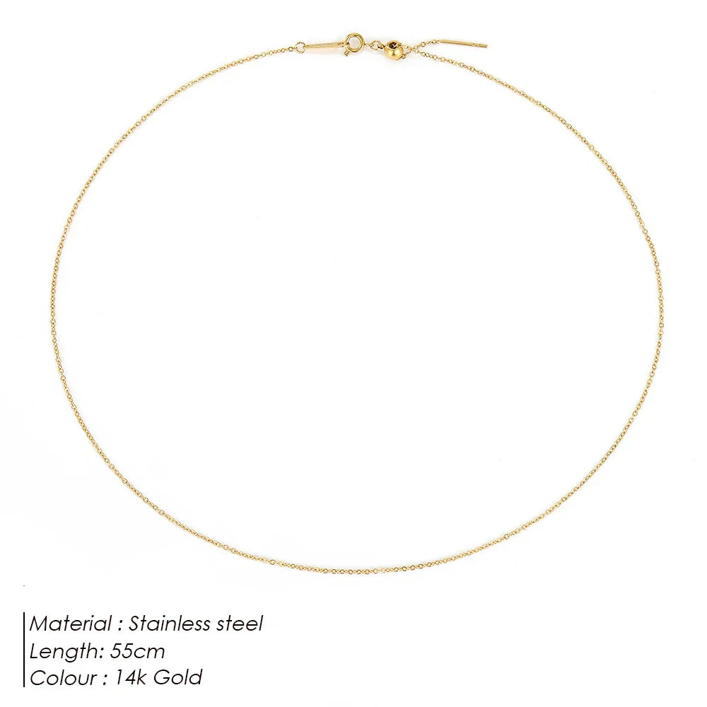 Adjusta Long Layered Pendant Necklace  Stainless Steel Necklace Chocker Necklaces for Women Fashion Jewelry YX26925