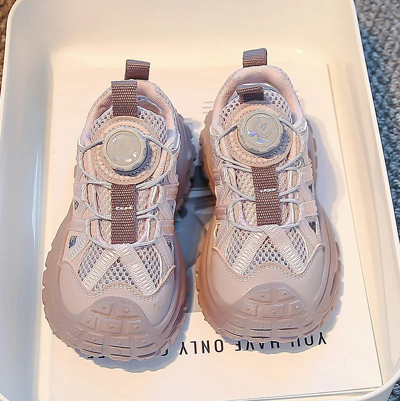 Summer Sport Sandals for Children Hollow Out Breathable Boy's Girl's Adjust Sport Shoes Anti-slippery Soft-soled Kid's Sandals