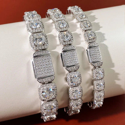 4mm 5mm 6.5mm Full Moissanite Bracelet for Man for Women Man S925 Silver Luxury Full Diamond Bracelet Party Fine Jewelry