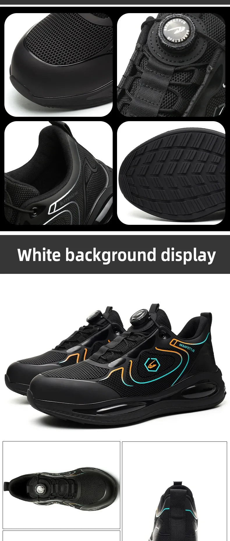 Safety Shoes Impact-Resistant & Puncture-Resistant Steel Toe Safety Shoes Export New Style Knob Shoes Wear-Resistant Shoes