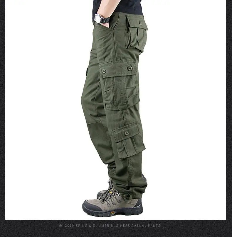 Men Pants Tactical Camouflage Overalls High Quality Cotton Multi-Pocket Trousers Sports Training Work Pants Joggers Men Clothing