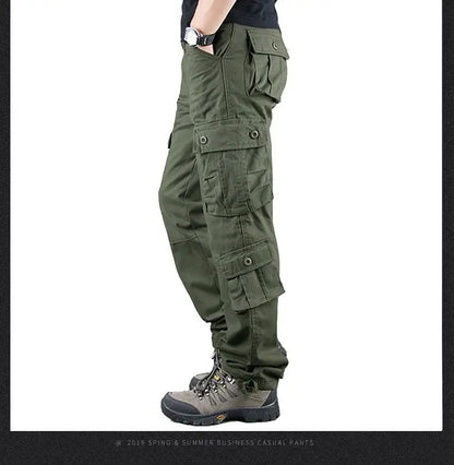 Men Pants Tactical Camouflage Overalls High Quality Cotton Multi-Pocket Trousers Sports Training Work Pants Joggers Men Clothing