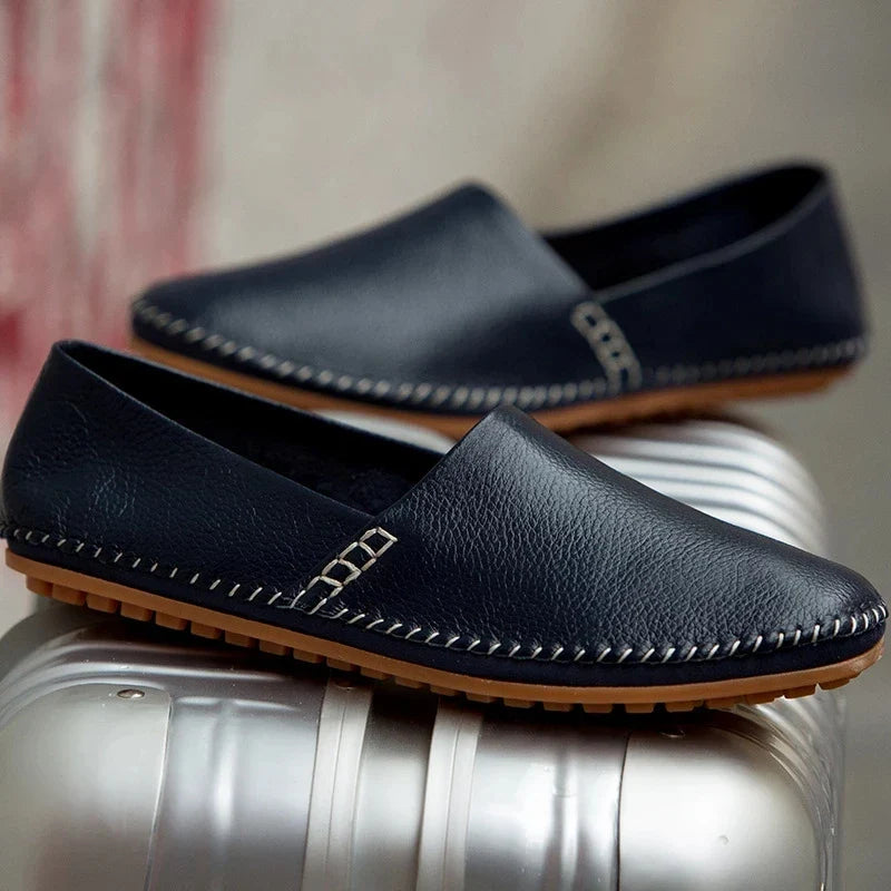 Fashion Men's Driving Shoes Leather Slip-on Mocassin Homme Loafers Casual Breathable Soft Comfortable Big Size Zapatillas Hombre