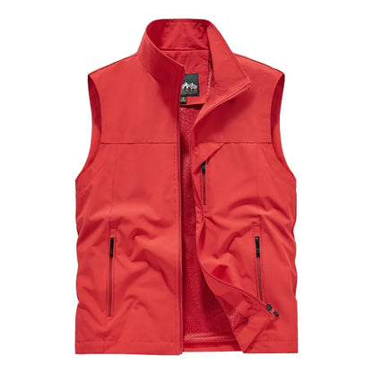 2025 New Fashion Men's Vest Windproof Solid Sleeveless Jacket Motorcycle Ourdoor Waterproof Biker Vest for Men Clothing