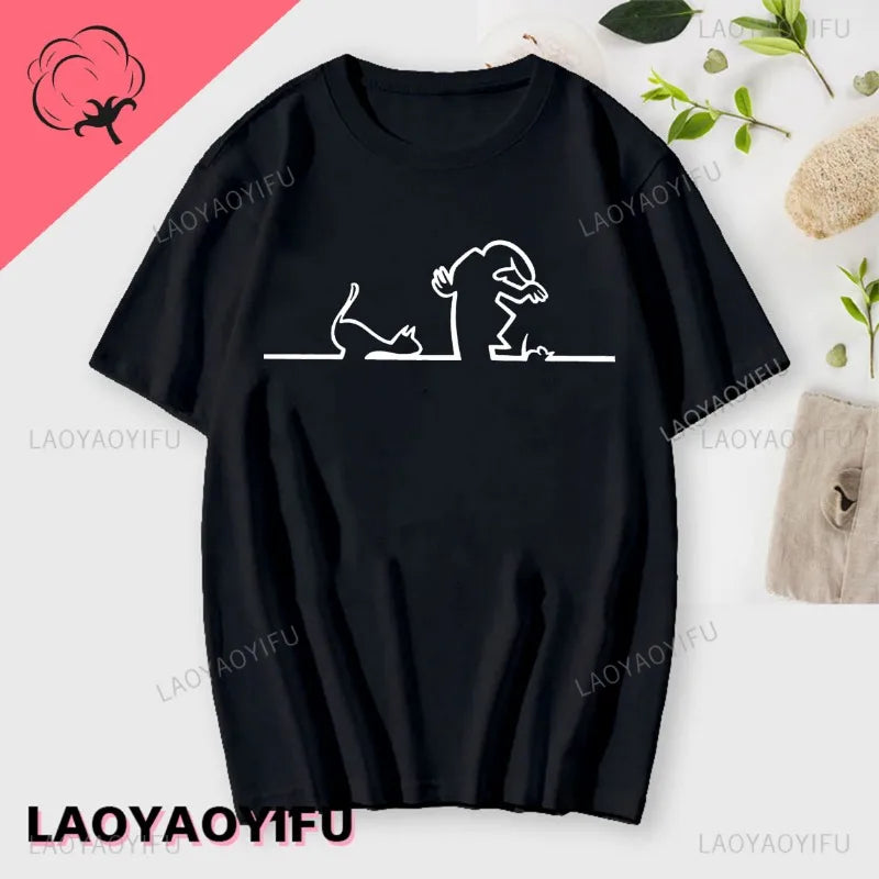 La Linea The Line Osvaldo Cavandoli TV Men Women Style Streetwear Tee Fashion Cotton T Shirt Round Neck Casual Summer Camiseta