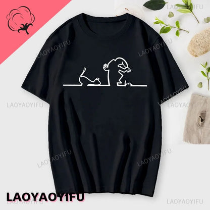 La Linea The Line Osvaldo Cavandoli TV Men Women Style Streetwear Tee Fashion Cotton T Shirt Round Neck Casual Summer Camiseta