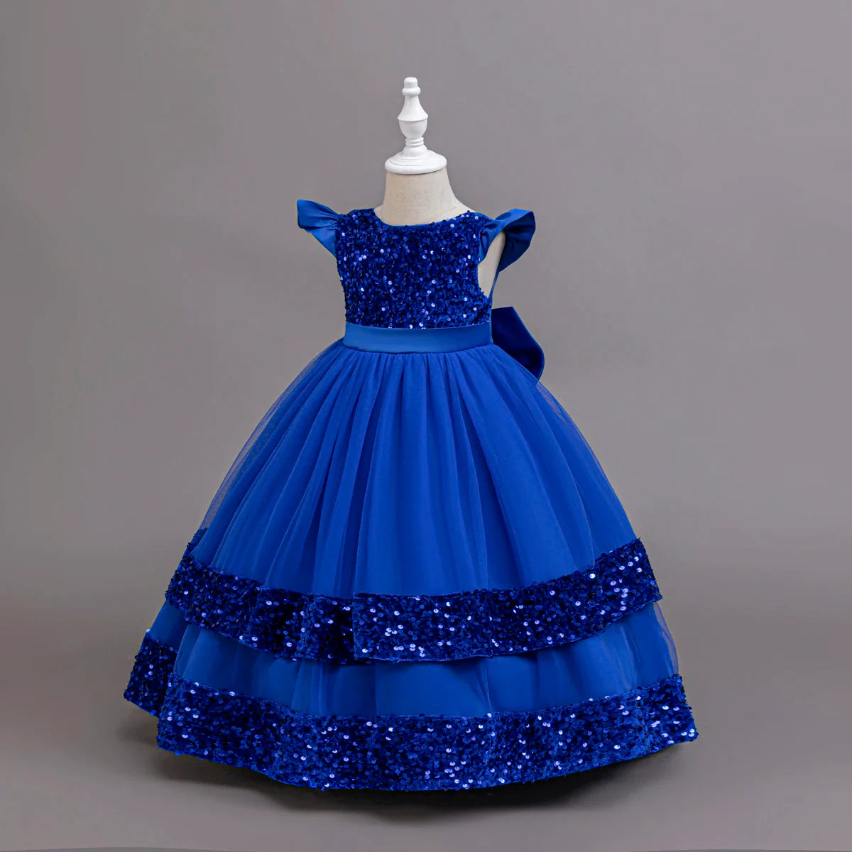 2025 New Elegant Girl Wedding Dress Sequined Mesh Princess Dress 4-12 Year Old Girl Graduation Party Prom Evening Dress