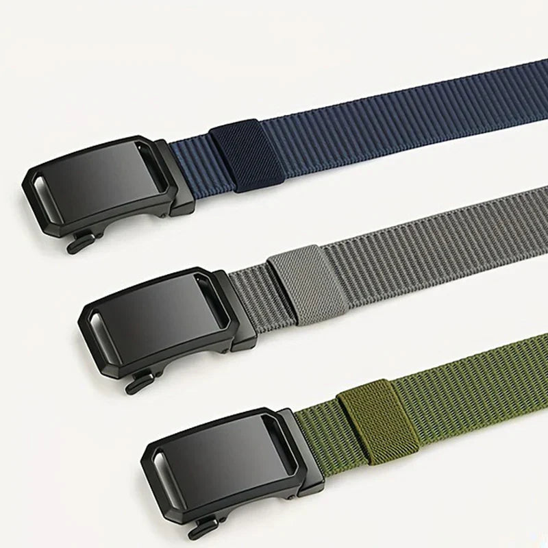 Tactical Belt For Men Canvas Automatic Buckle Belt Man Durable Casual Outdoor Hunting Adventures Training Pants Waist Belt Golf
