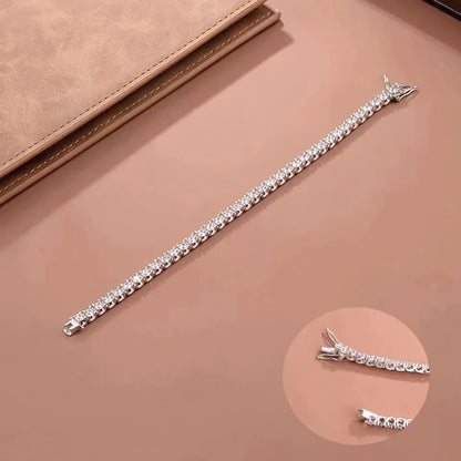 Luxury 0.2ct 3.5mm Full Moissanite Tennis Bracelet for Women Wedding Party Fine Jewelry Real 925 Sterling Silver Bracelets