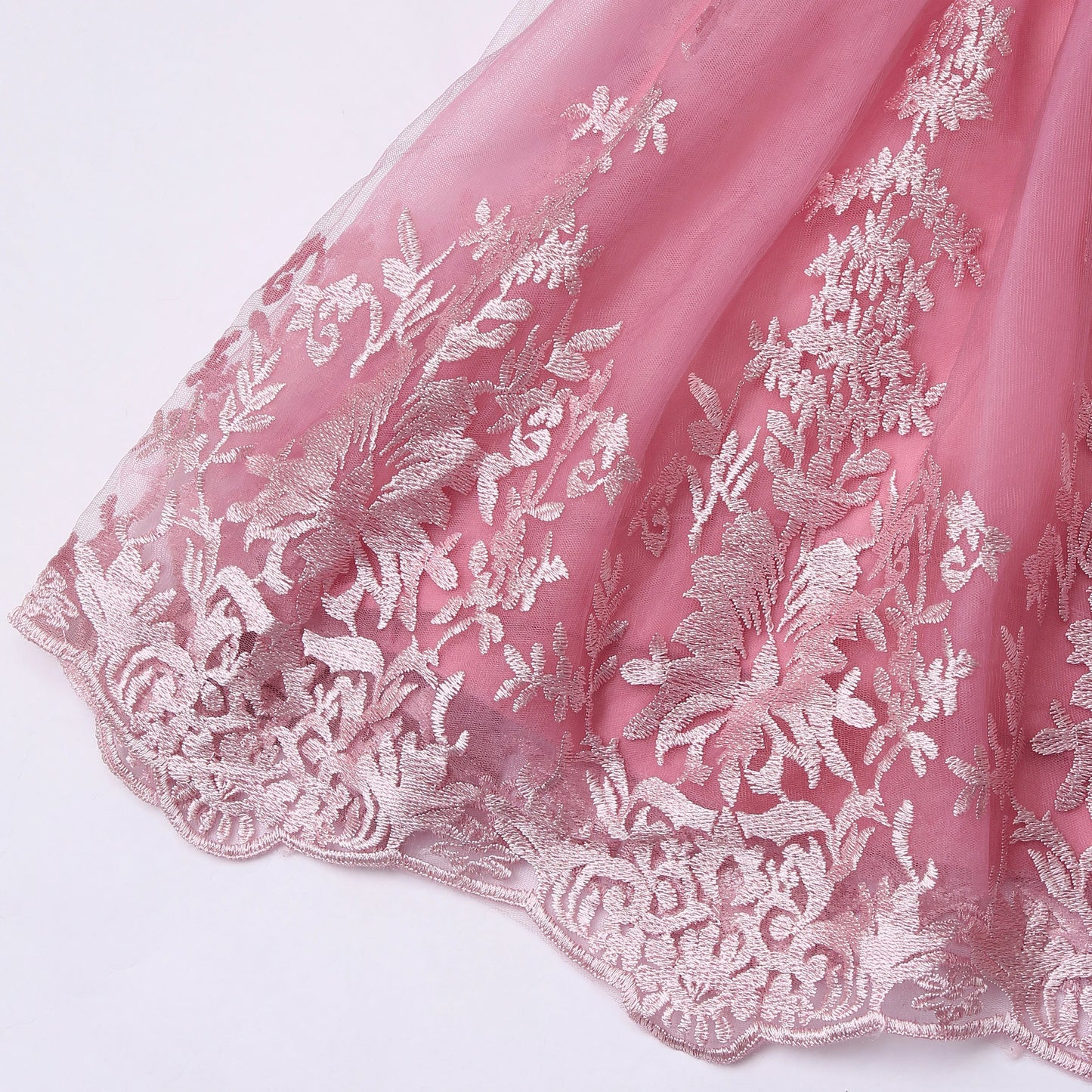 Europe and the United States cross-border new sleeveless undershirt embroidered princess dress girls flowers mesh dress flower