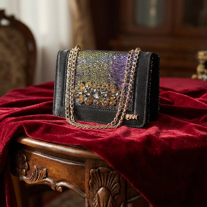 Green Elegant Women's High Heels Shoes  & Bag Set Rhinestone-Embellished Designer Shoes Perfect for Special Occasionss